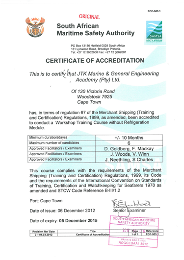 jtk-marine-engineering-certificate